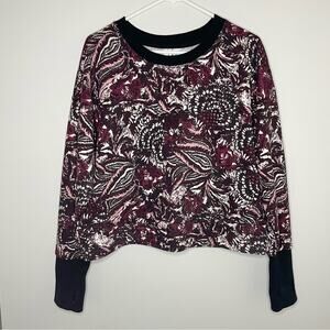 Joie Caleigh Paisley Cropped Sweatshirt Size L